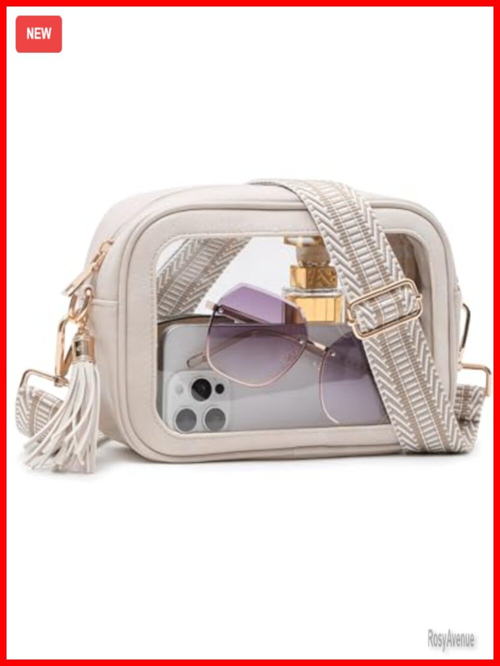 Clear Crossbody Bag Stadium Approved Women's PVC Shoulder Bag